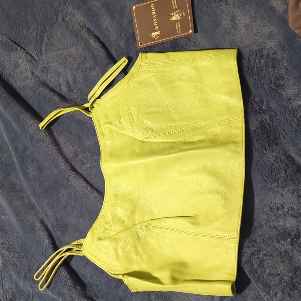 Leonardo leather crop top